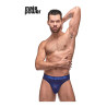 male power Thong DIAMOND MESH Bleu